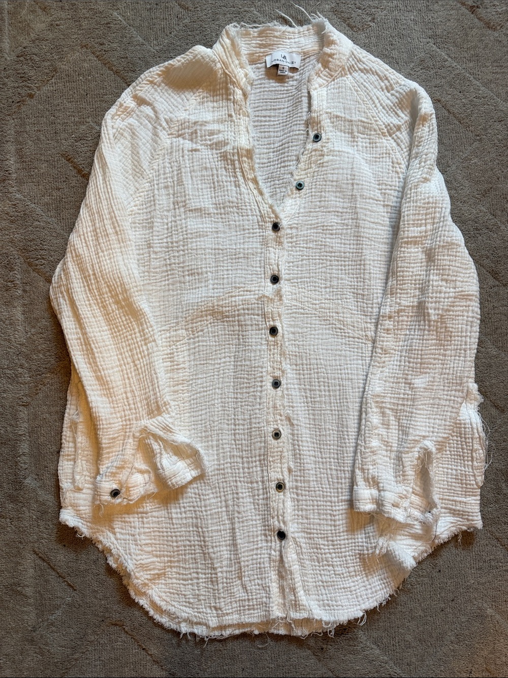 Lightweight White Gauze Button-Up Swim Cover Up